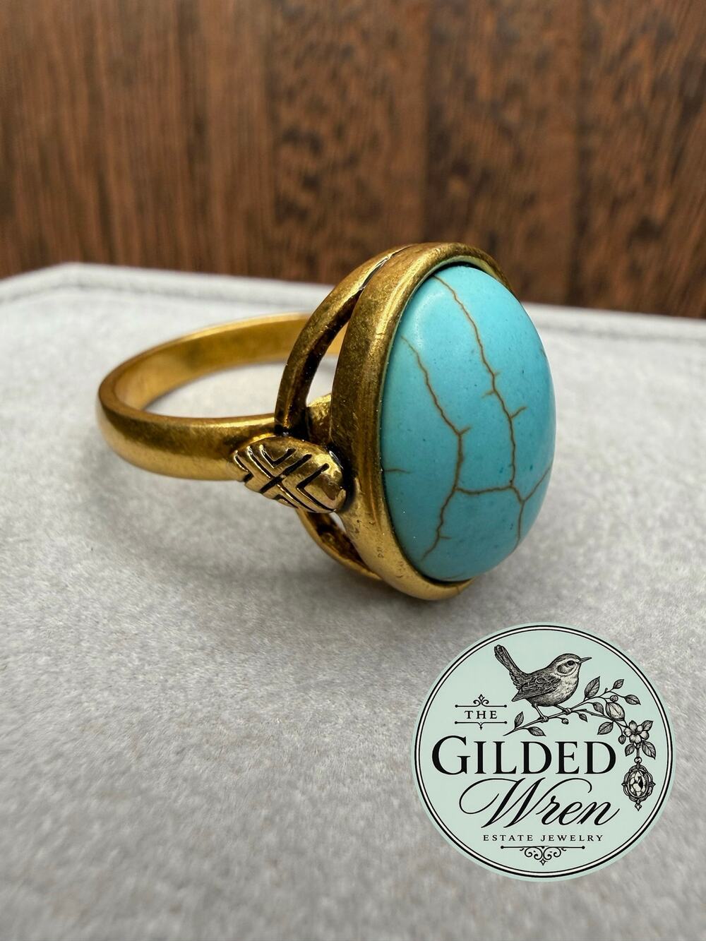 Silpada K&R Coastal Color Ring KRR0056 Turquoise Brass Size 10 Retired